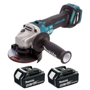 Makita DGA463 18V Brushless 115mm Angle Grinder with 2 x 5.0Ah Batteries