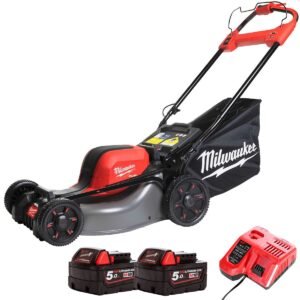 Milwaukee M18F2LM46-0 36V FUEL Brushless 46cm Self Propelled Lawn Mower with 2 x 5.0Ah Battery & Charger