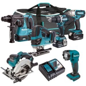 Makita T4T6052PT 18V LXT 6 Piece Kit 3 x 5.0Ah Batteries with Charger