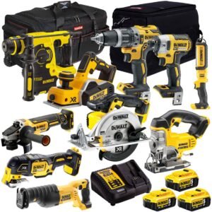 Dewalt 18V 10 Piece Power Tool Kit with 3 x 5.0Ah Battery & Charger DEW-KIT4M
