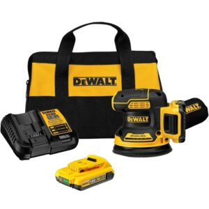 DeWalt DCW210D2 18V Brushless 125mm Orbital Sander 2 x 2.0Ah Battery Charger Bag