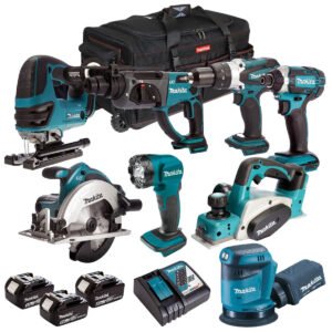 Makita 8 Piece 18V Cordless Tool Kit with 3 x 5.0Ah Batteries T4TKIT-622
