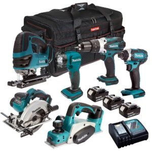 Makita 18V 6 Piece Combo Kit 3 x 5.0Ah Batteries & Charger T4T6067PT