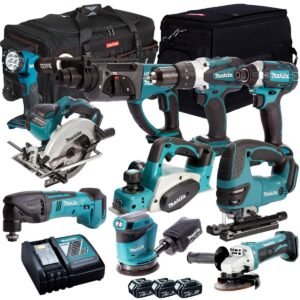 Makita 18V 10 Piece Power Tool Kit with 3 x 5.0Ah Battery & Charger MAKDEAL 54M